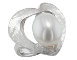 Cultured Pearl Heart Ring