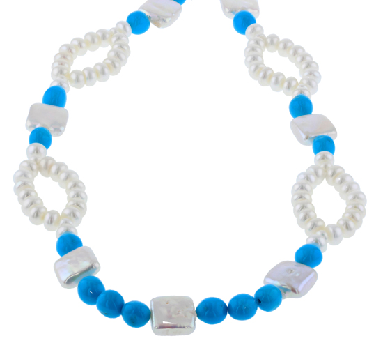Turquoise + Pearl Necklace