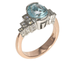 Cuprite Tourmaline + Diamond Ring