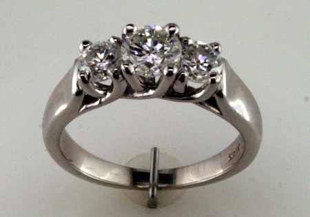 Custom Three-Stone Diamond Ring