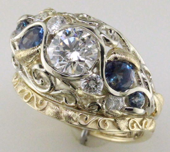 Custom Alexandrite & Diamond Ring