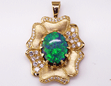 Black Opal & Diamond Pendant