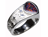 Black Opal Star Ring