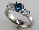 Custom Blue Diamond Ring