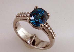 Custom Blue Zircon Ring