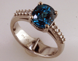 Custom Blue Zircon Ring