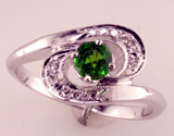 Demantoid Garnet & Diamond Ring