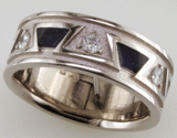 Custom Diamond & Enamel Ring