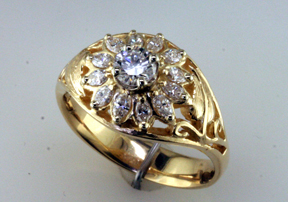 Custom Diamond Flower Ring