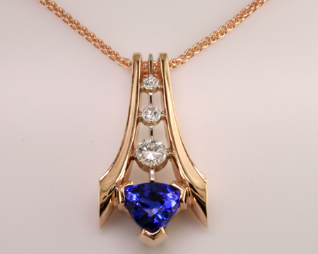 Custom Sapphire & Diamond Pendant