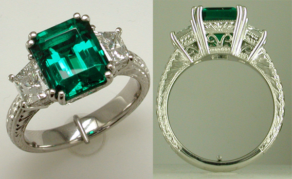 Custom Emerald & Diamond Ring