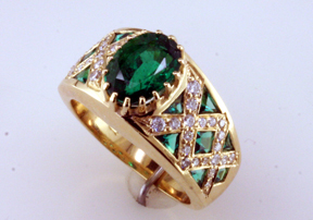 Custom Emerald & Diamond Ring