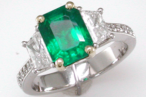 Custom Emerald & Diamond Ring