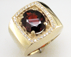 Custom Garnet & Diamond Ring