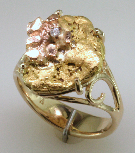 Custom Gold Nugget Ring