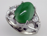 Custom Jade & Diamond Ring
