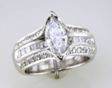 Custom Marquise Princess Round Diamond Ring