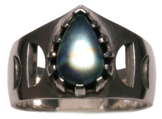 SS Moonstone Crown Ring