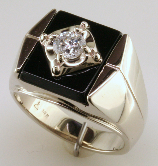 Custom Onyx & Diamond Ring