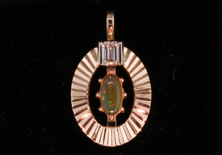 Opal & Diamond Pendant