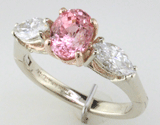 Padparadscha & Diamond Ring