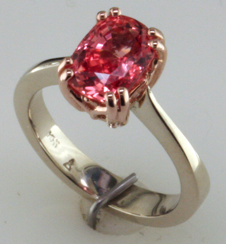 Custom Padparadscha Sapphire Ring