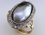 Custom Pearl and Diamond Ring