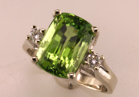 Peridot & Diamond Ring