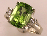 Peridot & Diamond Ring