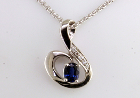 Custom Sapphire & Diamond Pendant