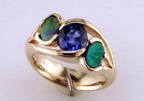 Custom Sapphire & Opal Ring