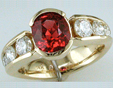 Custom Spinel & Diamond Ring