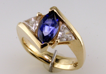 Custom Tanzanite & Diamond Ring