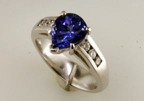 Custom Tanzanite & Diamond Ring