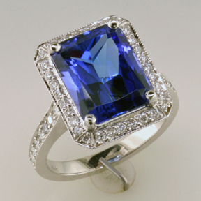 Custom Tanzanite & Diamond Ring