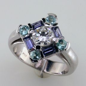 Custom Tanzanite & Tourmaline Ring