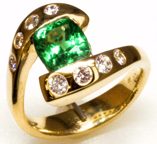 Custom Tsavorite Garnet Ring