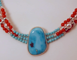 Turquoise, Pearl, & Coral Necklace