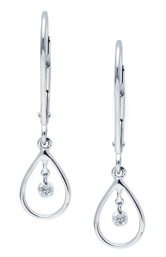 14kw Shimmering Diamond Earrings