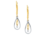 14k tt Shimmering Diamond Earrings