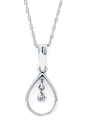 14kw  Diamond Drop Necklace