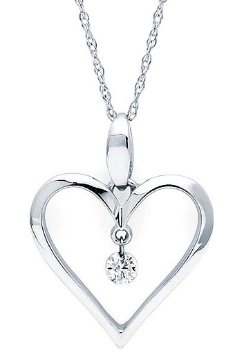 14kw Diamond Heart Necklace