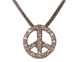 14k Diamond Peace Sign Pendant