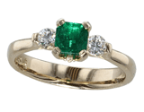 14ky Emerald + Diamond Ring