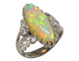 14kw Opal & Diamond Ring