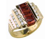 14ky Garnet & Diamond Ring