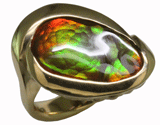 18ky Fire Agate Ring