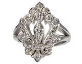 Fleur-de-Lis Diamond Ring