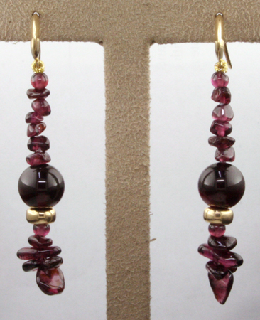 Garnet Bead Earrings