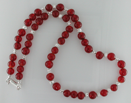 SS Glass Bead Necklace